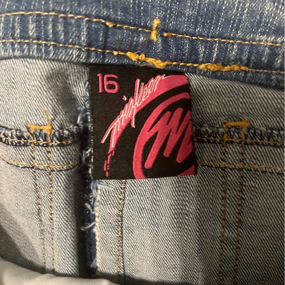 Y2K Miskeen Jean Skirt Blue Sz 16 Skater Streetwear Hip Hop 90s vintage - Picture 3 of 4